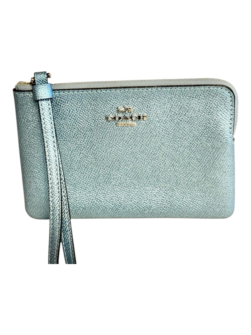 MWOT Coach Metallic Teal Bright Wristlet - Picture 1 of 4